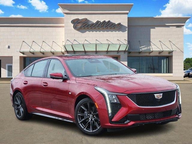 2026 Cadillac CT5 Sport in Radiant Red Tintcoat — front three-quarter view
