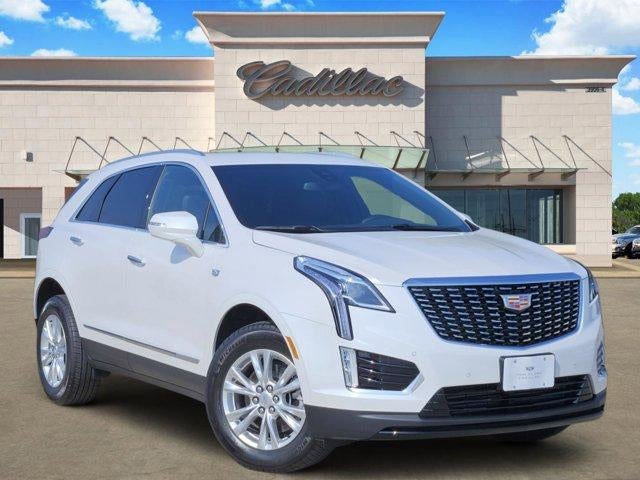2026 Cadillac XT5 Luxury in Crystal White Tricoat — front three-quarter view