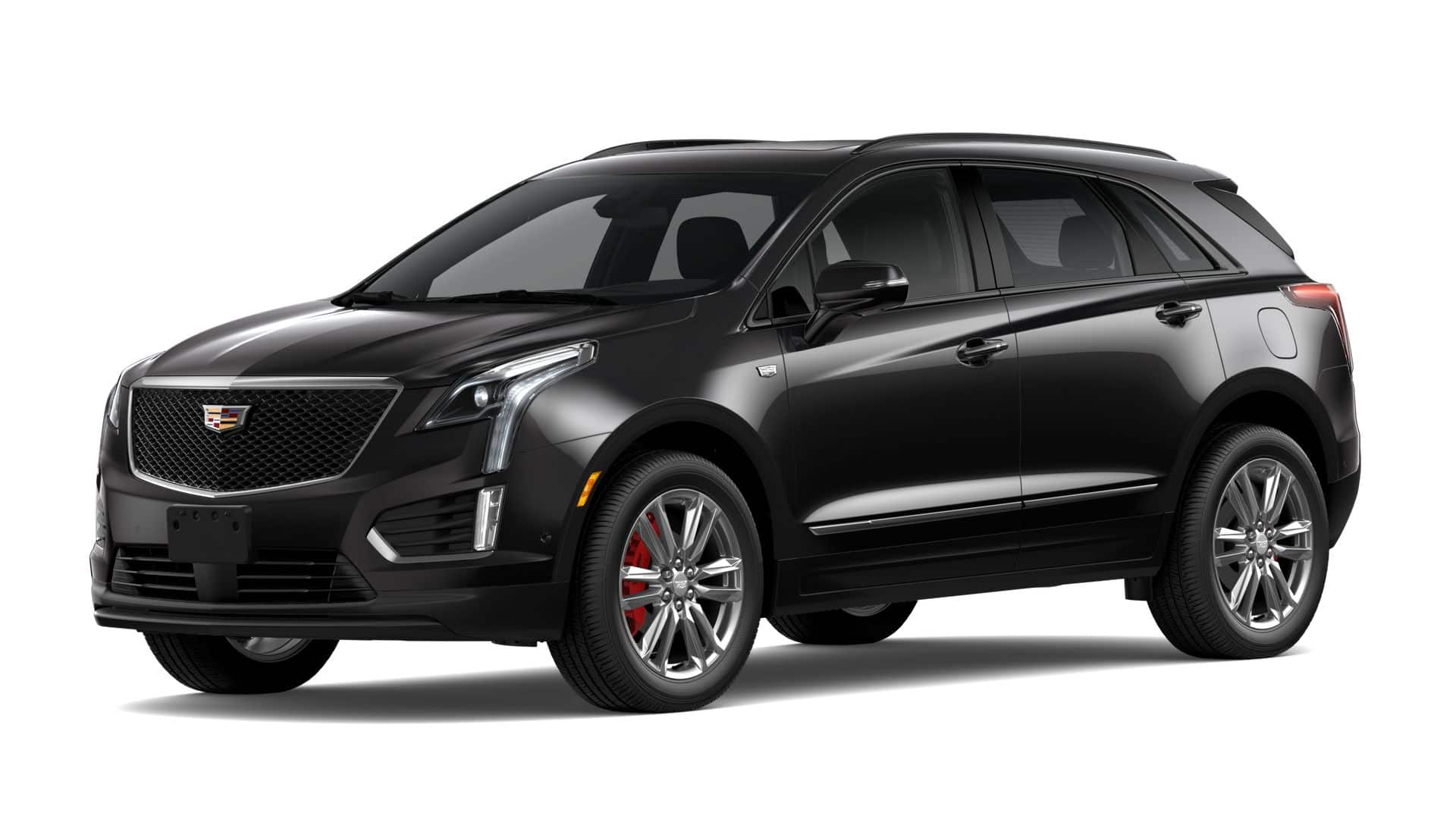 2026 Cadillac XT5 Sport in Stellar Black Metallic — front three-quarter view