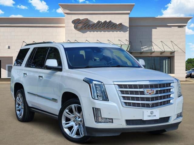 2019 Cadillac Escalade Premium Luxury in Crystal White Tricoat — front three-quarter view