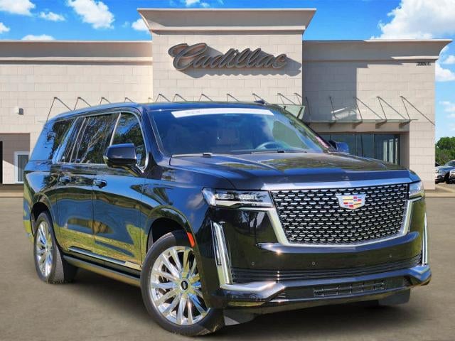 2024 Cadillac Escalade ESV Premium Luxury in Black Raven — front three-quarter view