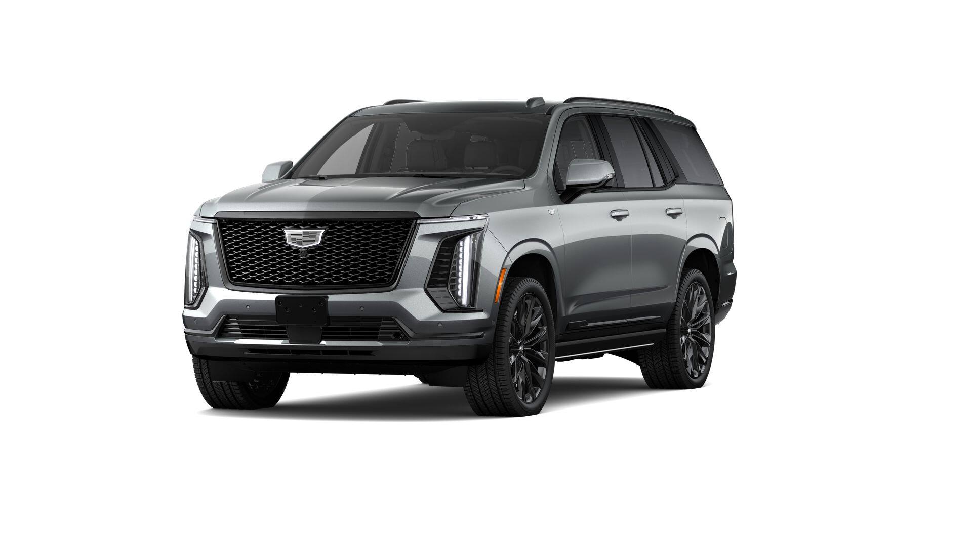 2026 Cadillac Escalade Platinum Sport in Argent Silver Metallic — front three-quarter view