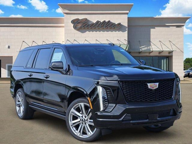 2026 Cadillac Escalade ESV Sport in Black Raven — front three-quarter view