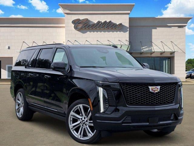 2026 Cadillac Escalade ESV Platinum Sport in Black Raven — front three-quarter view